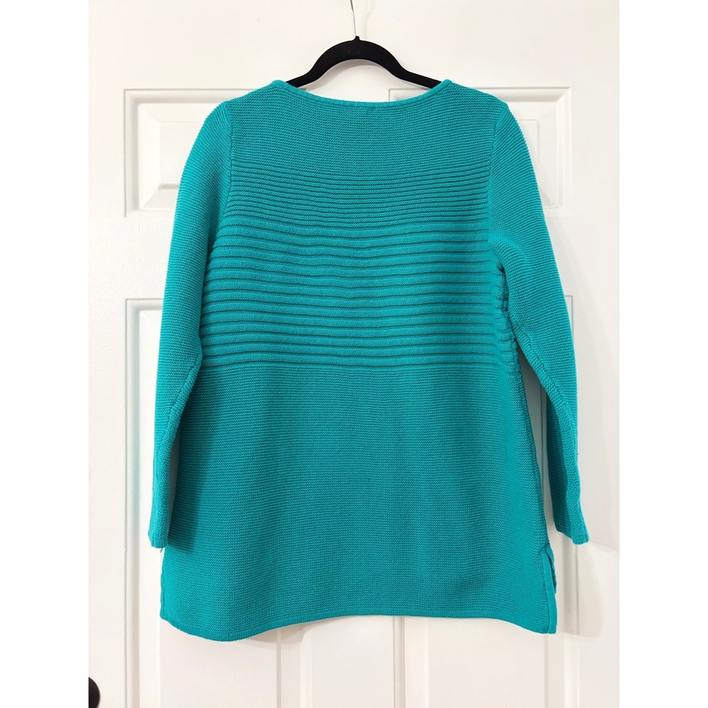 Talbots | Textured Knit Boat Neck Sweater 1X || Teal|